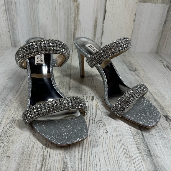 New Badgley Mischka Women's Sade Jeweled Double-Band Stiletto Heeled Sandal #958 - Picture 7 of 11